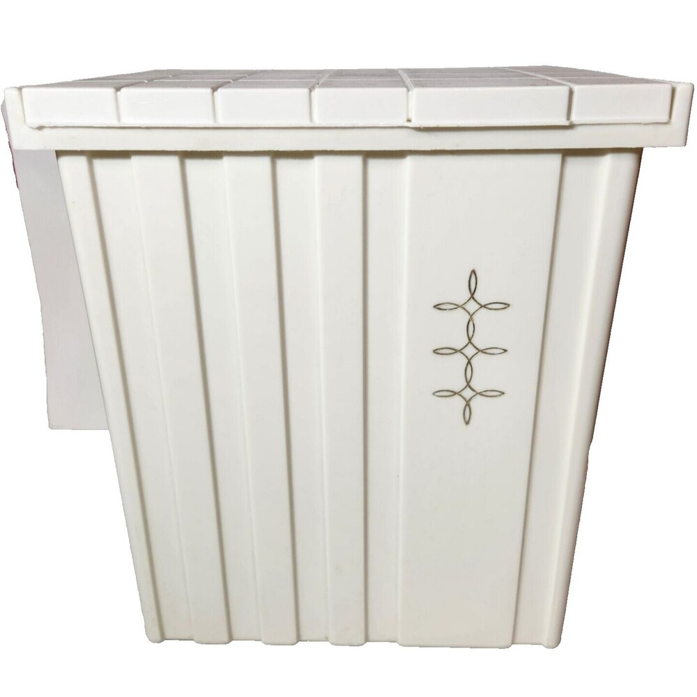 Festival MCM Laundry Hamper Retro White Lidded Vtg USA Plastic 16in